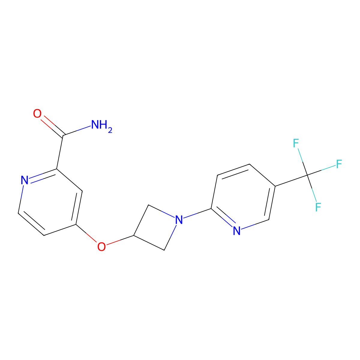 4-({1-[5-(Trifluoromethyl)pyridin-2-yl]azetidin-3-yl}oxy)pyridine-2-carboxamide molecular structure, CAS 2770612-12-7