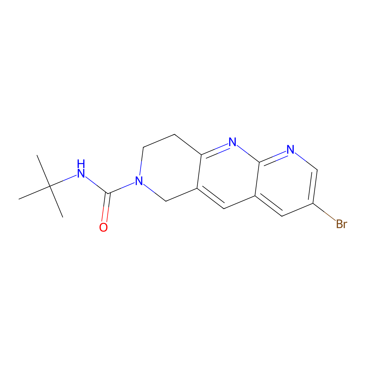 3-bromo-N-tert-butyl-6H,7H,8H,9H-pyrido[2,3-b]1,6-naphthyridine-7-carboxamide molecular structure, CAS 2770612-18-3