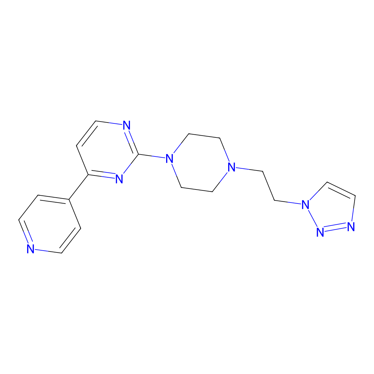 4-(pyridin-4-yl)-2-{4-[2-(1H-1,2,3-triazol-1-yl)ethyl]piperazin-1-yl}pyrimidine molecular structure, CAS 2770612-25-2