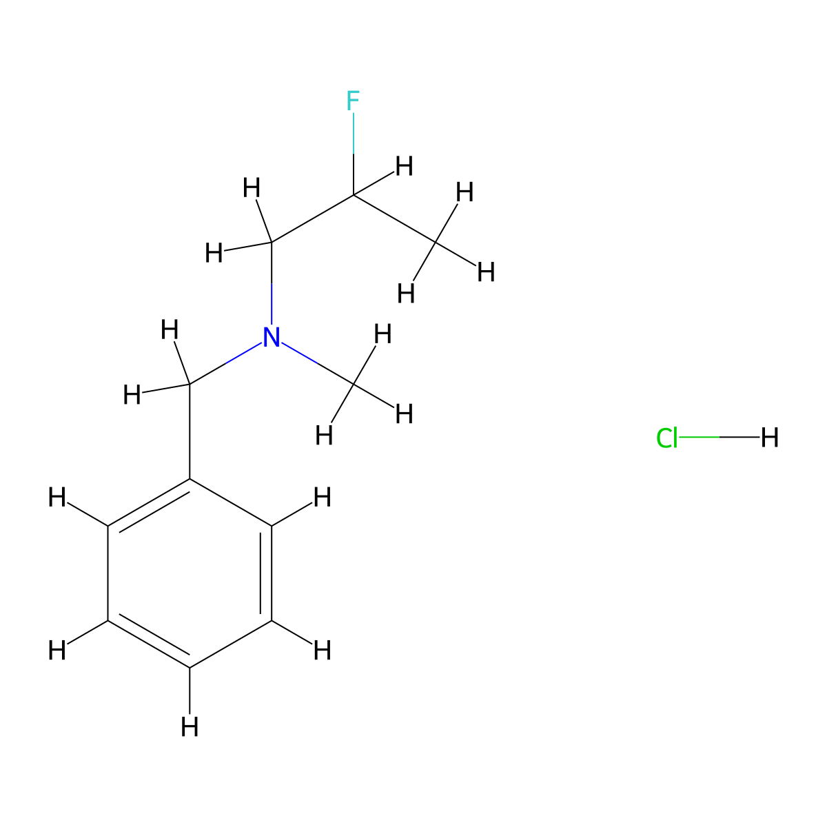 Benzyl(2-fluoropropyl)methylamine hydrochloride molecular structure, CAS 2770612-43-4