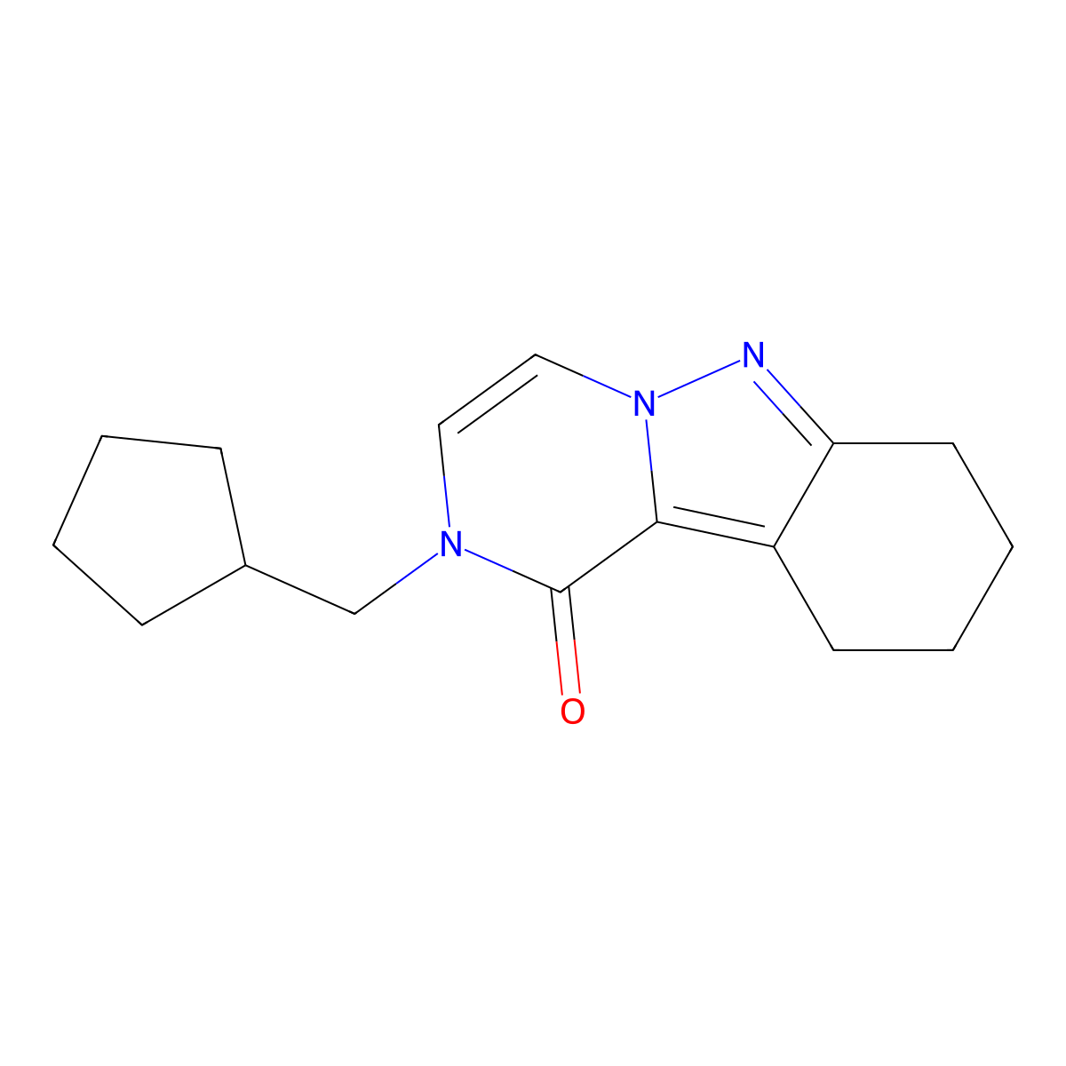 2-(cyclopentylmethyl)-1H,2H,7H,8H,9H,10H-pyrazino[1,2-b]indazol-1-one molecular structure, CAS 2770612-47-8