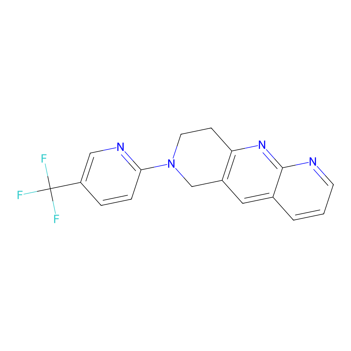 2-{6H,7H,8H,9H-pyrido[2,3-b]1,6-naphthyridin-7-yl}-5-(trifluoromethyl)pyridine molecular structure, CAS 2770612-48-9