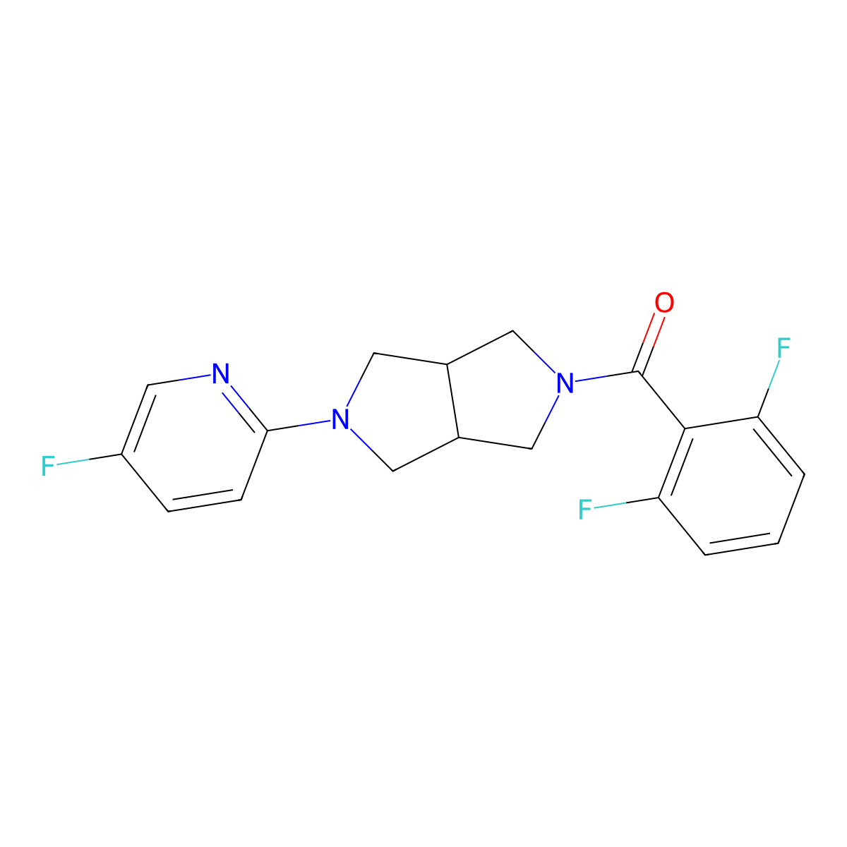 2-[5-(2,6-Difluorobenzoyl)-octahydropyrrolo[3,4-c]pyrrol-2-yl]-5-fluoropyridine molecular structure, CAS 2770612-51-4