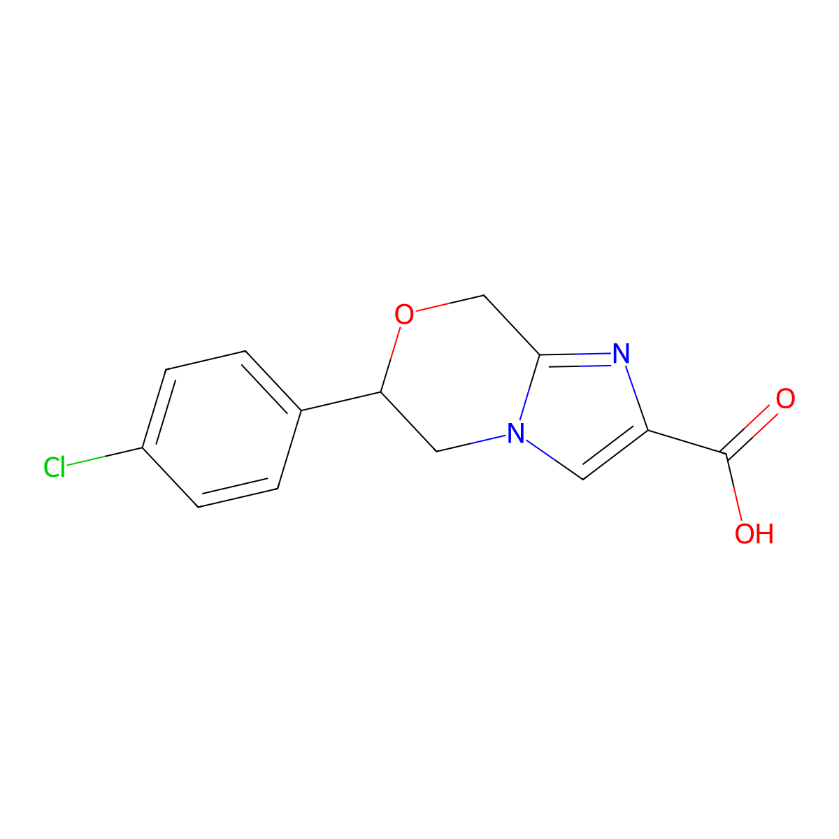 6-(4-chlorophenyl)-5H,6H,8H-imidazo[2,1-c][1,4]oxazine-2-carboxylic acid molecular structure, CAS 2770612-75-2