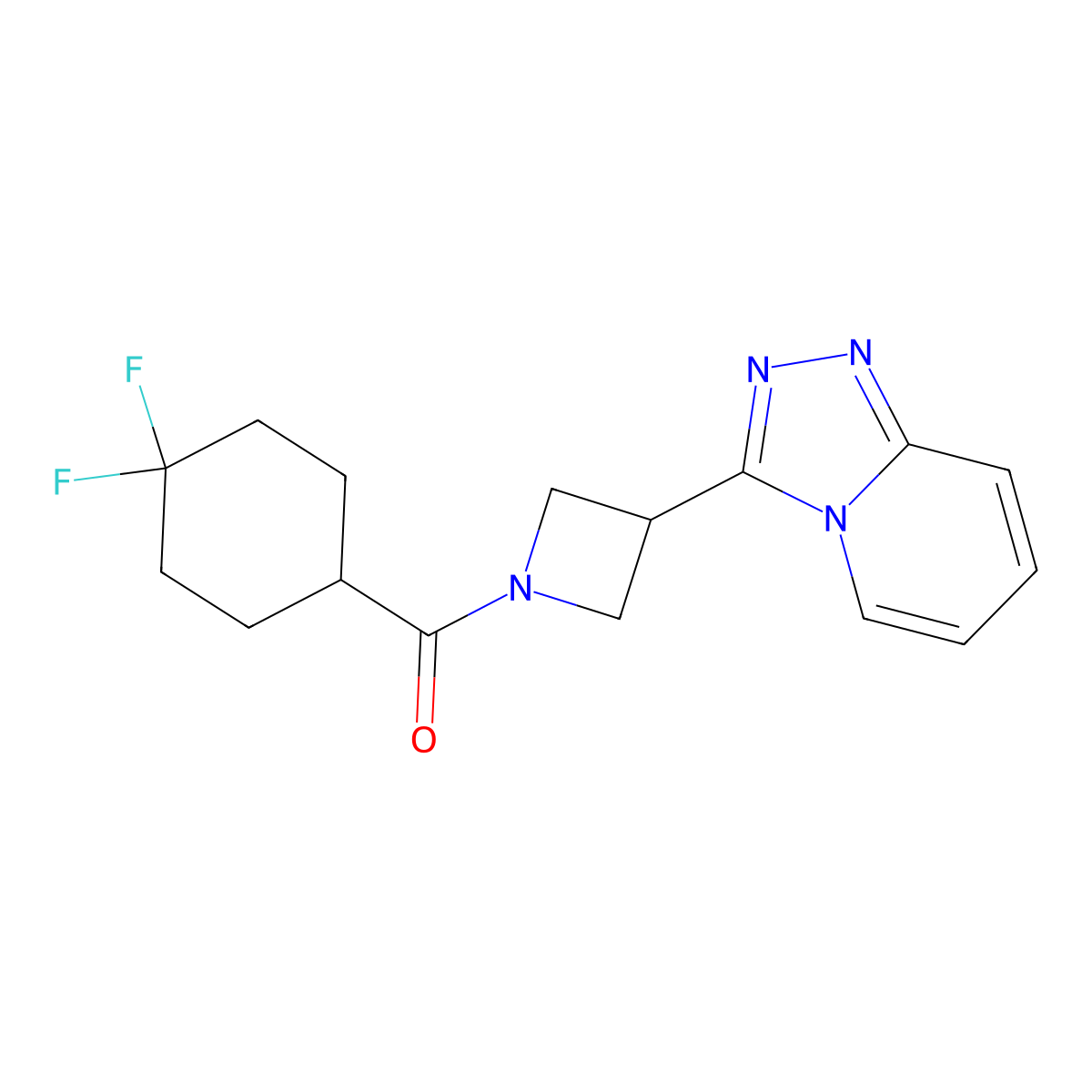 1-(4,4-Difluorocyclohexanecarbonyl)-3-{[1,2,4]triazolo[4,3-a]pyridin-3-yl}azetidine molecular structure, CAS 2770612-84-3
