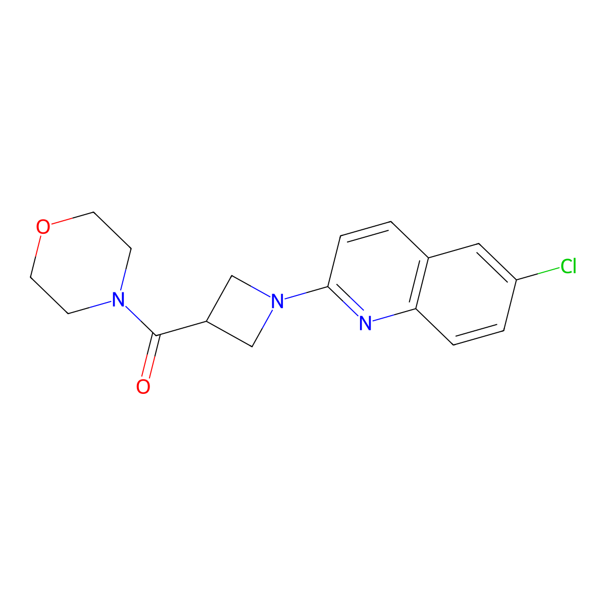 6-Chloro-2-[3-(morpholine-4-carbonyl)azetidin-1-yl]quinoline molecular structure, CAS 2770612-93-4