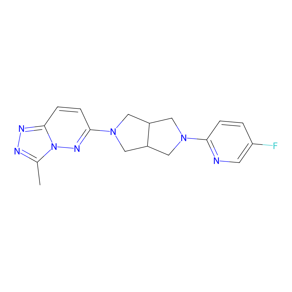 5-Fluoro-2-(5-{3-methyl-[1,2,4]triazolo[4,3-b]pyridazin-6-yl}-octahydropyrrolo[3,4-c]pyrrol-2-yl)pyridine molecular structure, CAS 2770612-97-8