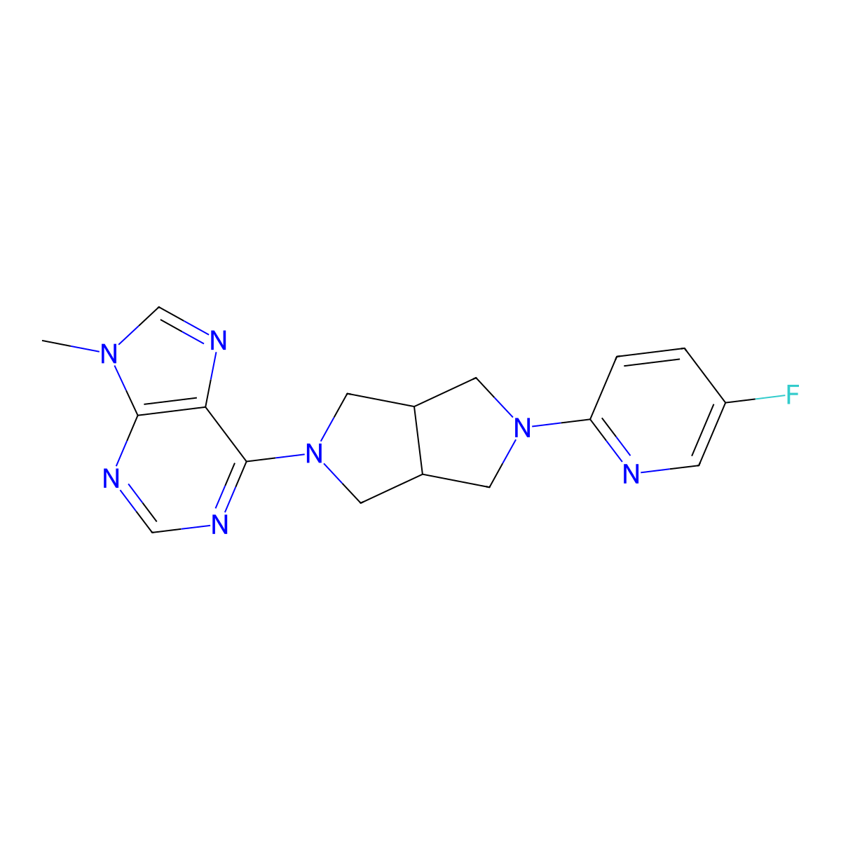 6-[5-(5-fluoropyridin-2-yl)-octahydropyrrolo[3,4-c]pyrrol-2-yl]-9-methyl-9H-purine molecular structure, CAS 2770613-04-0