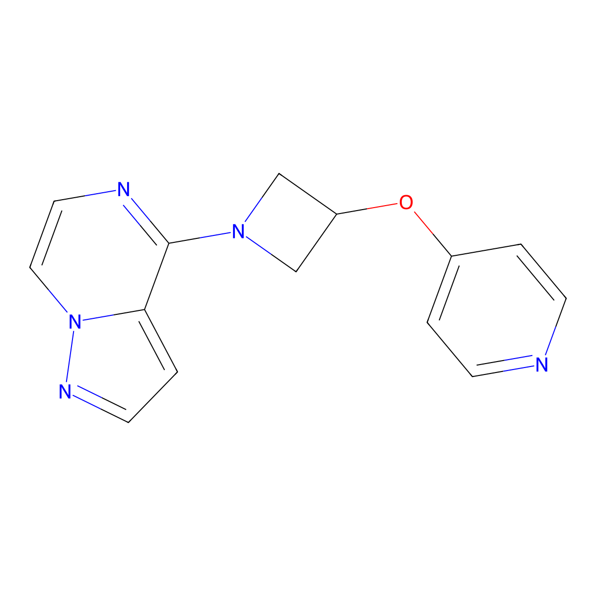 4-[(1-{Pyrazolo[1,5-a]pyrazin-4-yl}azetidin-3-yl)oxy]pyridine molecular structure, CAS 2770613-06-2