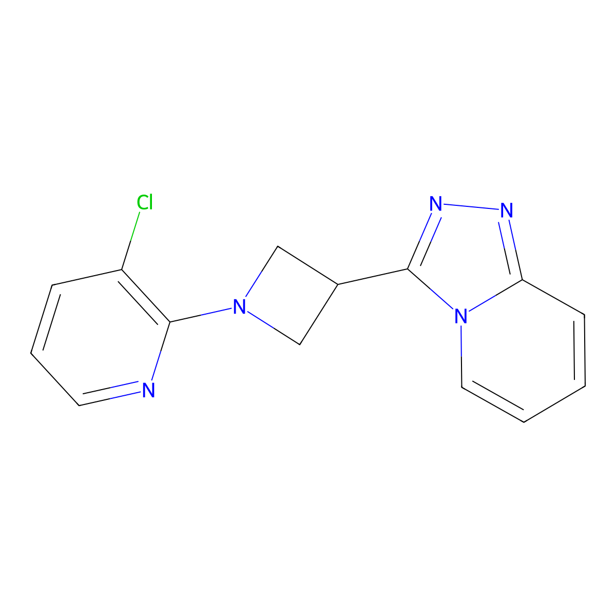 3-Chloro-2-(3-{[1,2,4]triazolo[4,3-a]pyridin-3-yl}azetidin-1-yl)pyridine molecular structure, CAS 2770613-08-4