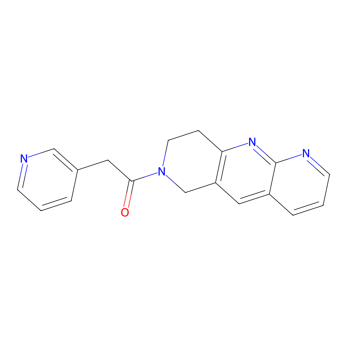 2-(pyridin-3-yl)-1-{6H,7H,8H,9H-pyrido[2,3-b]1,6-naphthyridin-7-yl}ethan-1-one molecular structure, CAS 2770613-15-3