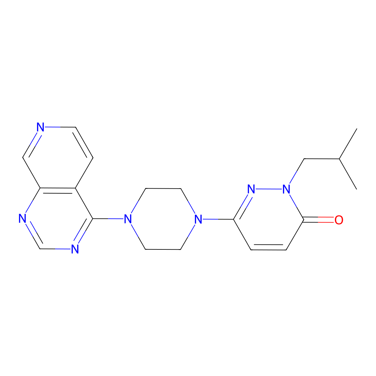 2-(2-Methylpropyl)-6-(4-{pyrido[3,4-d]pyrimidin-4-yl}piperazin-1-yl)-2,3-dihydropyridazin-3-one molecular structure, CAS 2770613-17-5
