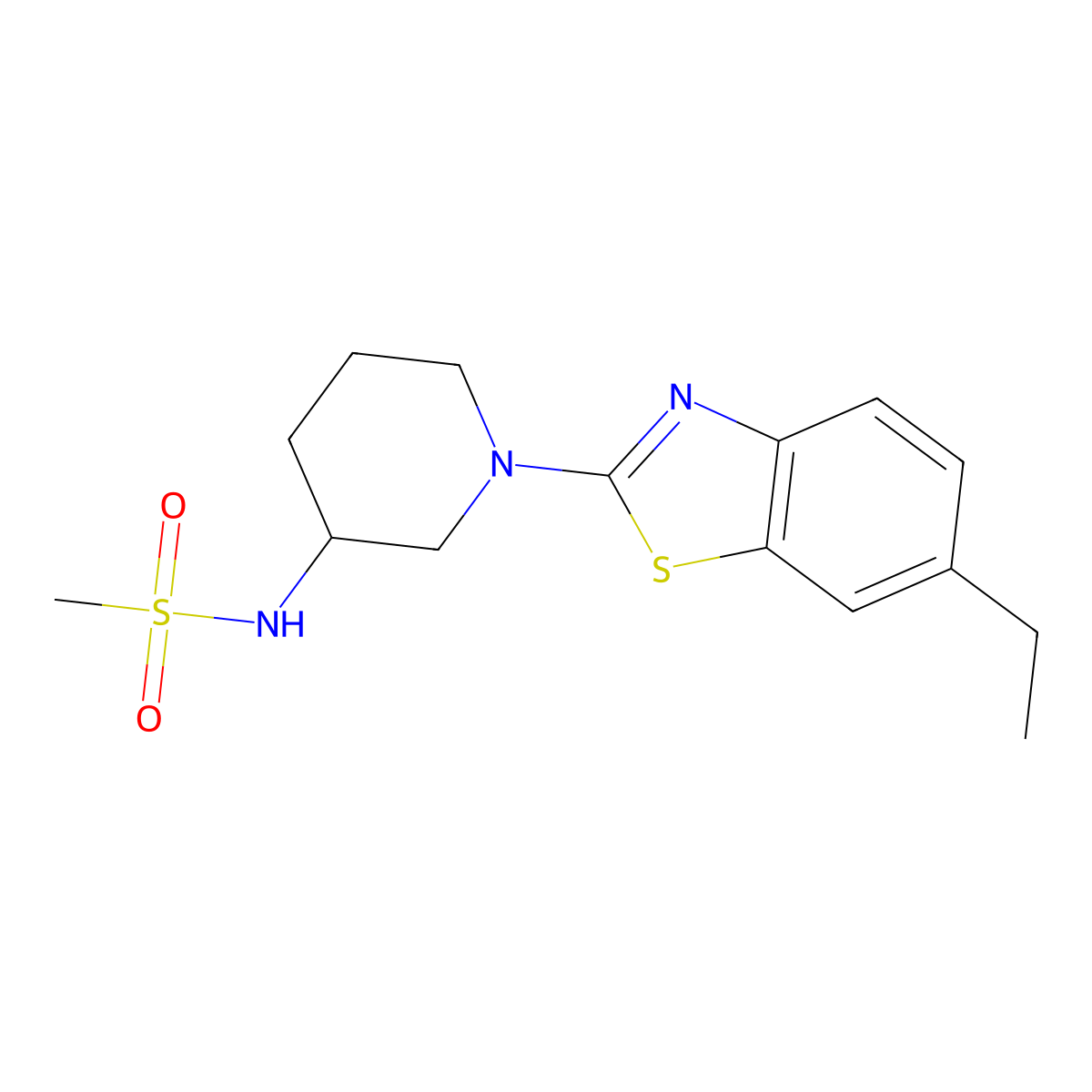 N-[1-(6-ethyl-1,3-benzothiazol-2-yl)piperidin-3-yl]methanesulfonamide molecular structure, CAS 2770613-20-0