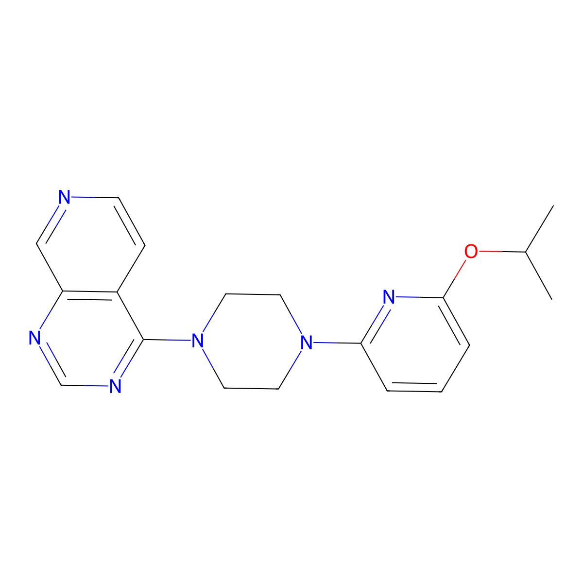 1-[6-(Propan-2-yloxy)pyridin-2-yl]-4-{pyrido[3,4-d]pyrimidin-4-yl}piperazine molecular structure, CAS 2770613-28-8