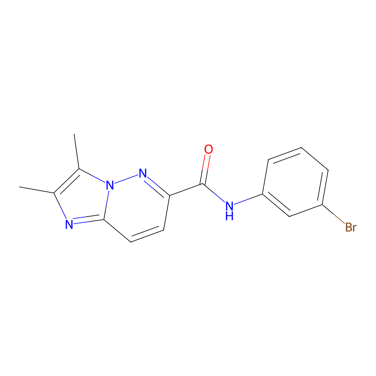 N-(3-bromophenyl)-2,3-dimethylimidazo[1,2-b]pyridazine-6-carboxamide molecular structure, CAS 2770613-32-4