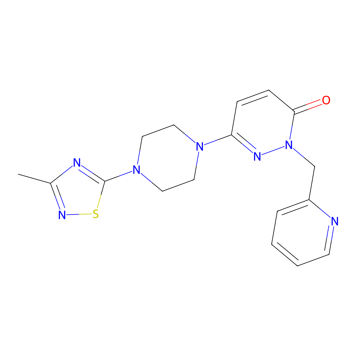 6-[4-(3-Methyl-1,2,4-thiadiazol-5-yl)piperazin-1-yl]-2-[(pyridin-2-yl)methyl]-2,3-dihydropyridazin-3-one molecular structure, CAS 2770613-56-2