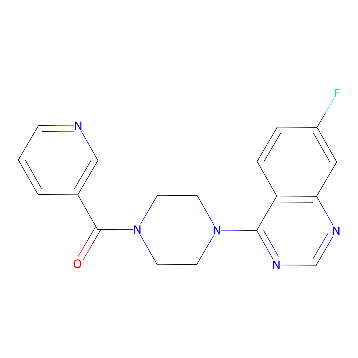 7-Fluoro-4-[4-(pyridine-3-carbonyl)piperazin-1-yl]quinazoline molecular structure, CAS 2770613-77-7