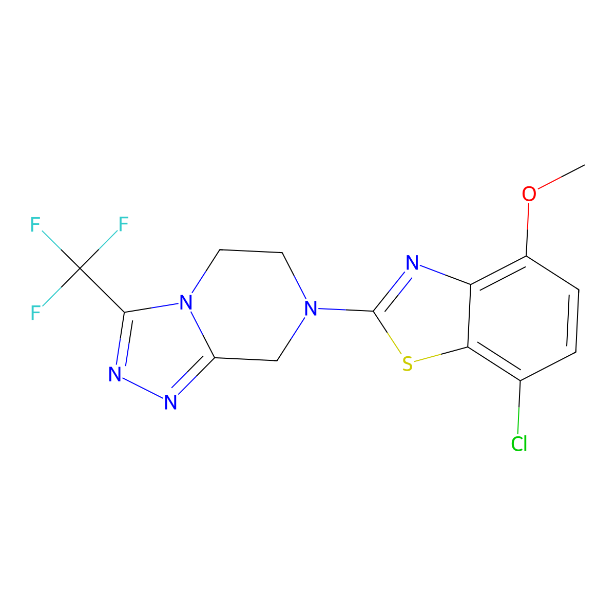 7-chloro-4-methoxy-2-[3-(trifluoromethyl)-5H,6H,7H,8H-[1,2,4]triazolo[4,3-a]pyrazin-7-yl]-1,3-benzothiazole molecular structure, CAS 2770613-82-4