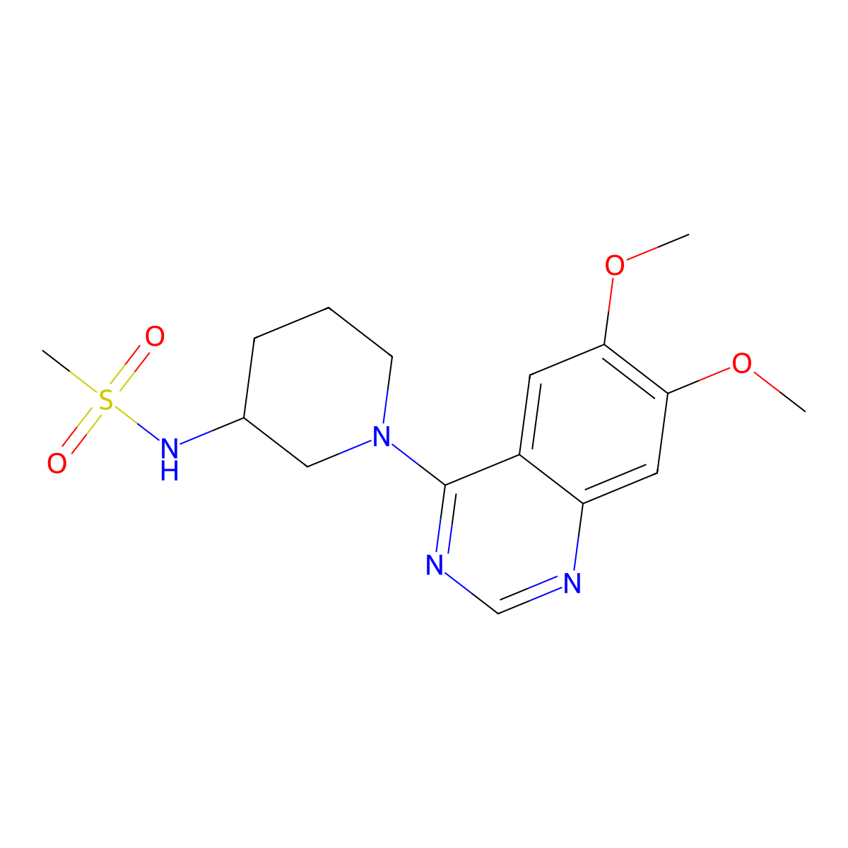 N-[1-(6,7-dimethoxyquinazolin-4-yl)piperidin-3-yl]methanesulfonamide molecular structure, CAS 2770613-84-6