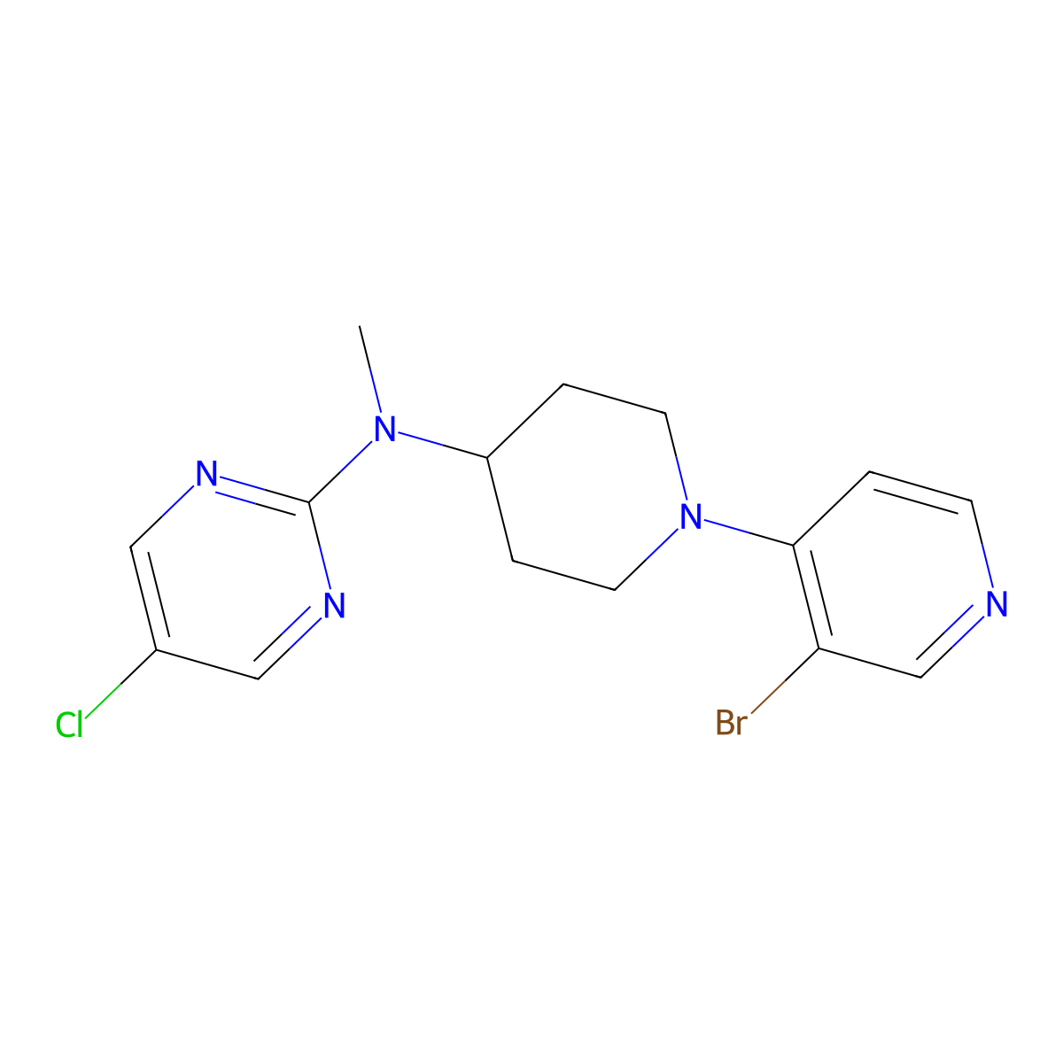 N-[1-(3-bromopyridin-4-yl)piperidin-4-yl]-5-chloro-N-methylpyrimidin-2-amine molecular structure, CAS 2770613-92-6