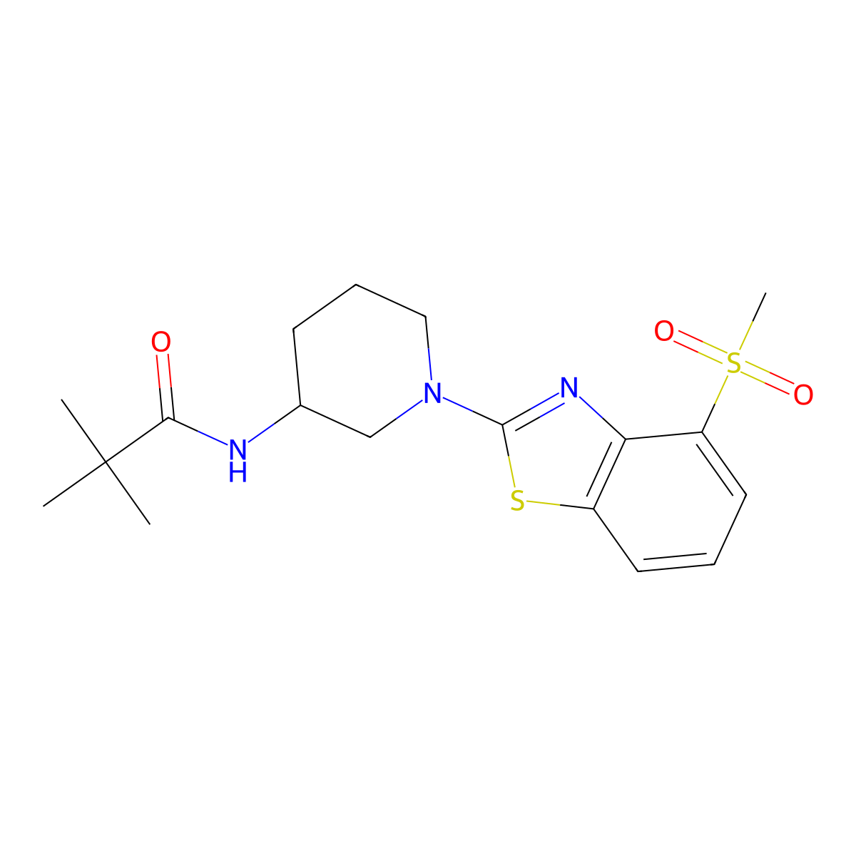 N-[1-(4-methanesulfonyl-1,3-benzothiazol-2-yl)piperidin-3-yl]-2,2-dimethylpropanamide molecular structure, CAS 2770613-95-9