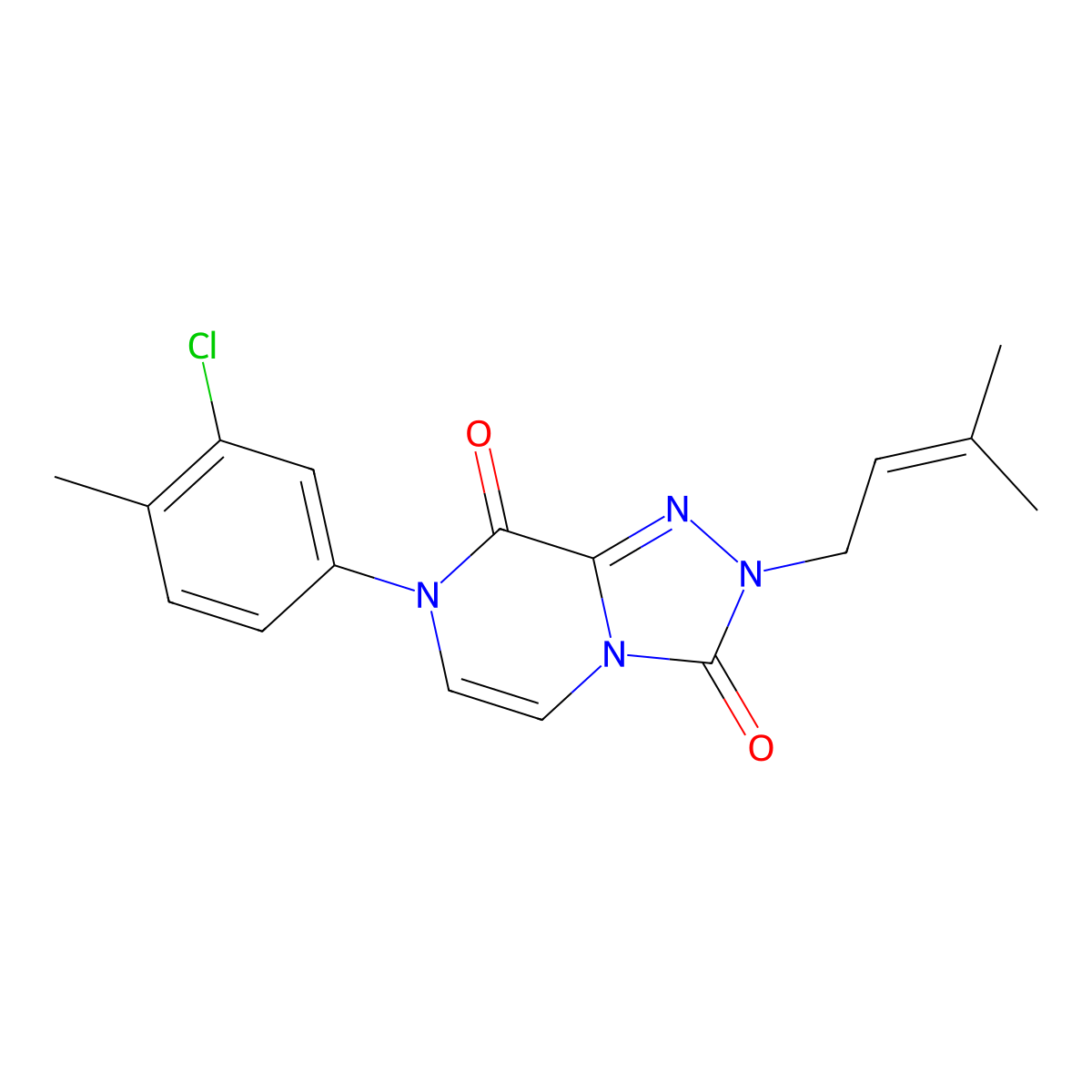 7-(3-chloro-4-methylphenyl)-2-(3-methylbut-2-en-1-yl)-2H,3H,7H,8H-[1,2,4]triazolo[4,3-a]pyrazine-3,8-dione molecular structure, CAS 2770613-99-3