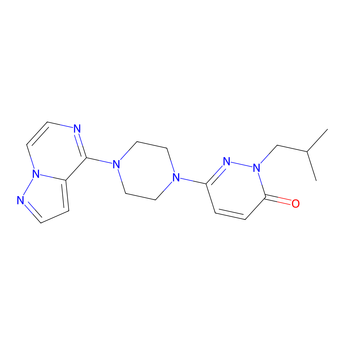 2-(2-Methylpropyl)-6-(4-{pyrazolo[1,5-a]pyrazin-4-yl}piperazin-1-yl)-2,3-dihydropyridazin-3-one molecular structure, CAS 2770614-15-6
