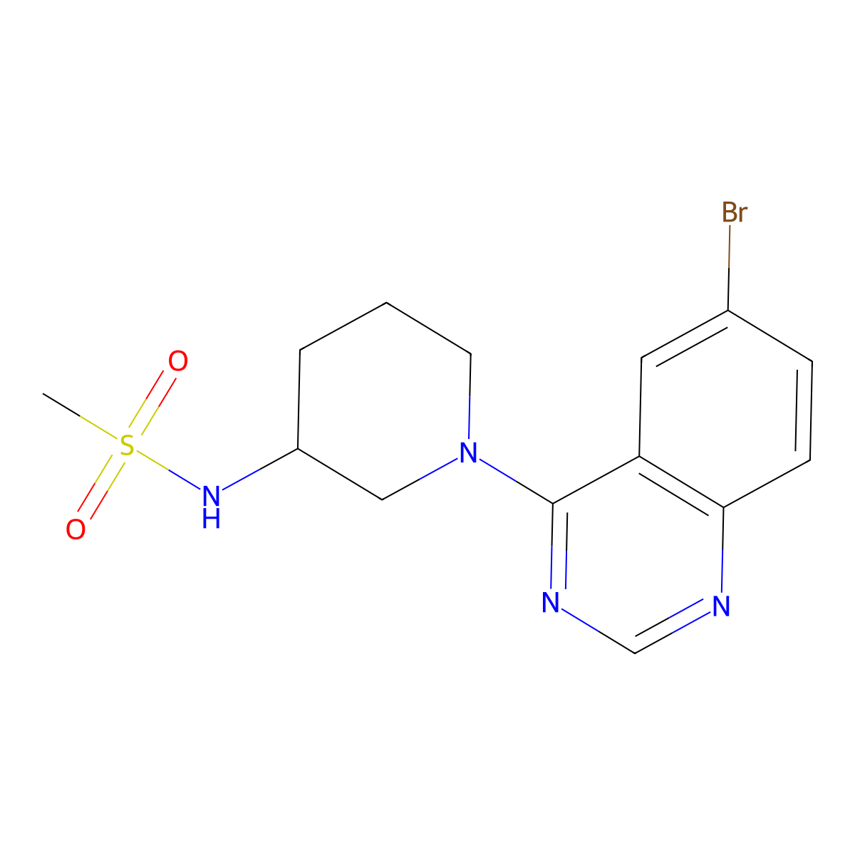 N-[1-(6-bromoquinazolin-4-yl)piperidin-3-yl]methanesulfonamide molecular structure, CAS 2770614-27-0