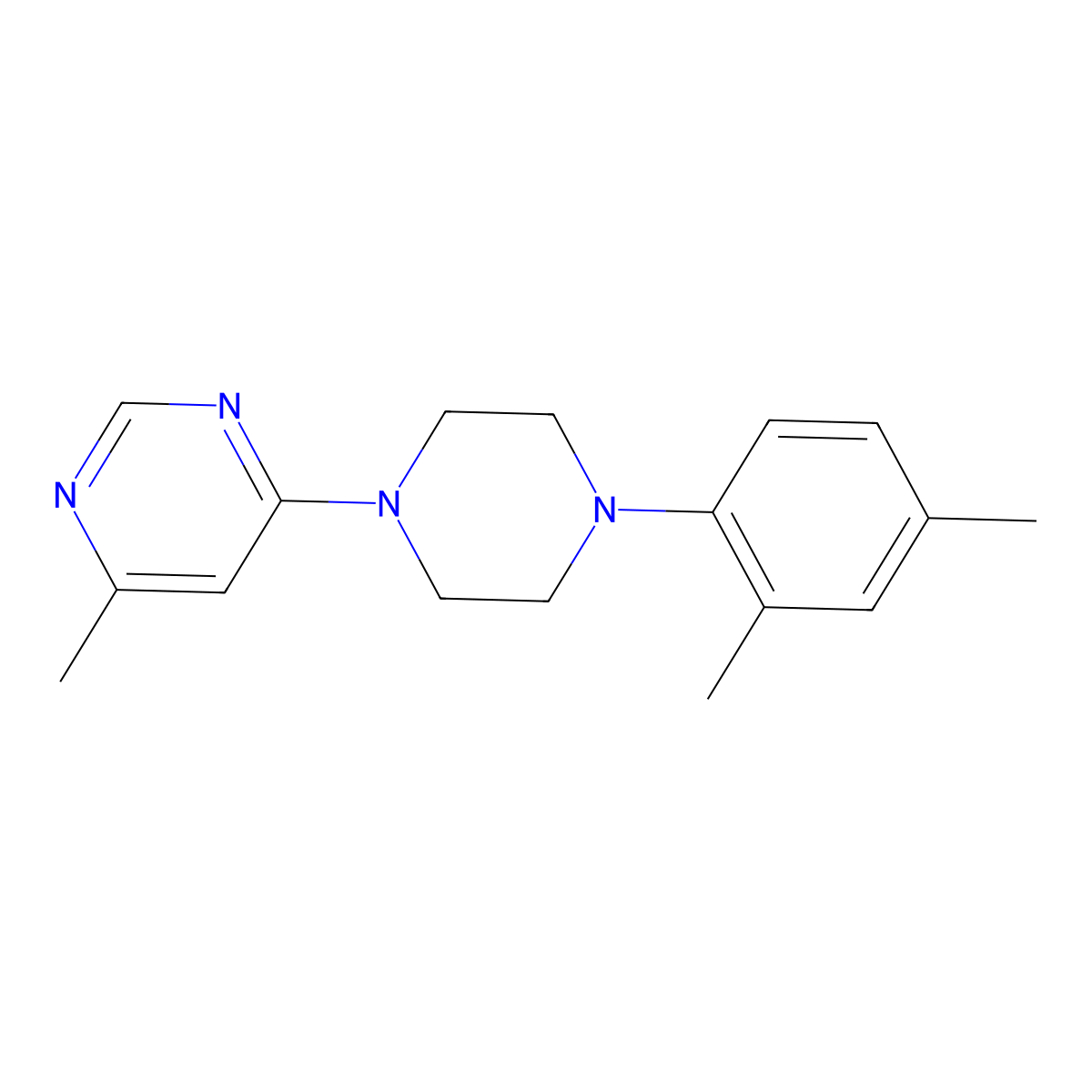 4-[4-(2,4-Dimethylphenyl)piperazin-1-yl]-6-methylpyrimidine molecular structure, CAS 2770614-31-6