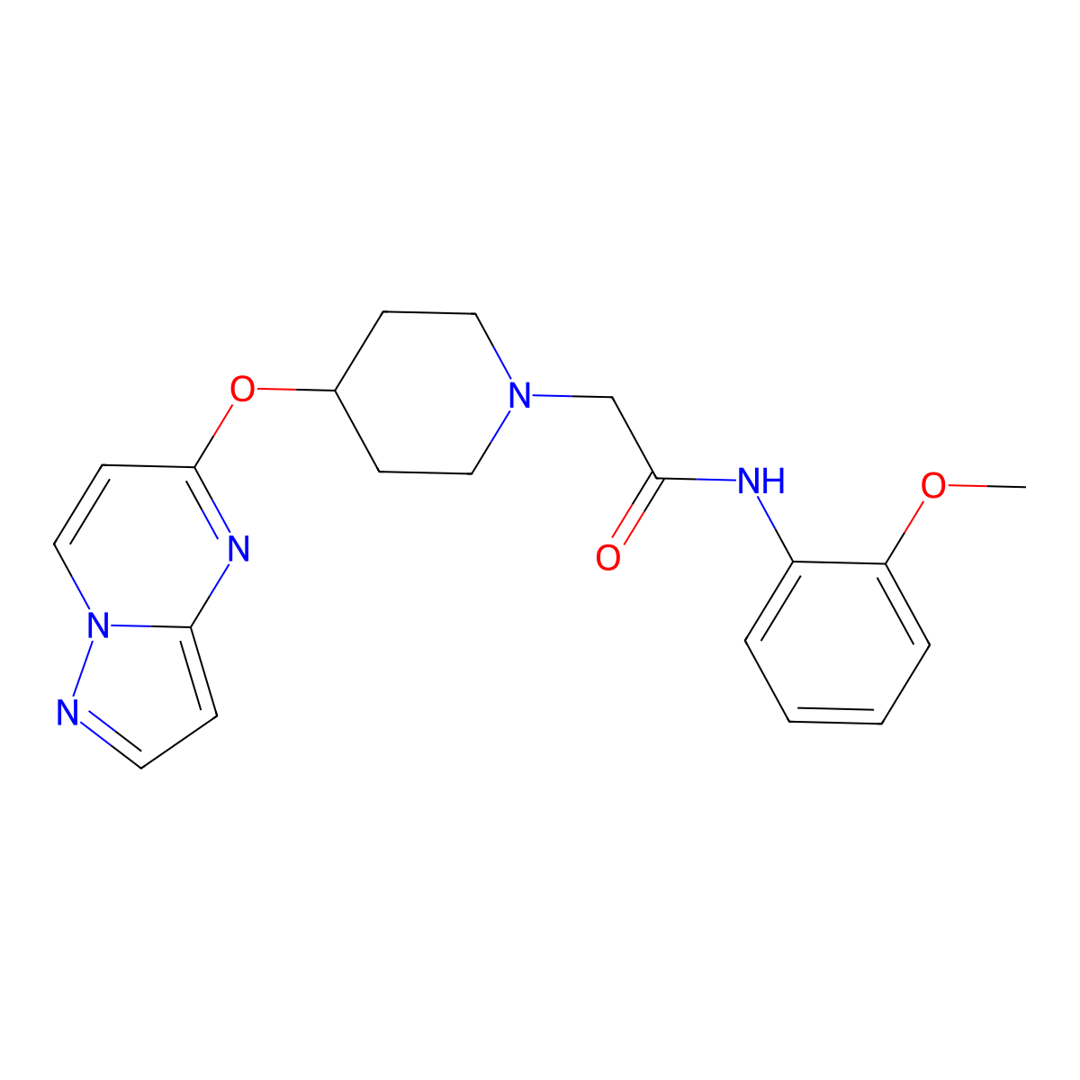 N-(2-methoxyphenyl)-2-(4-{pyrazolo[1,5-a]pyrimidin-5-yloxy}piperidin-1-yl)acetamide molecular structure, CAS 2770614-49-6