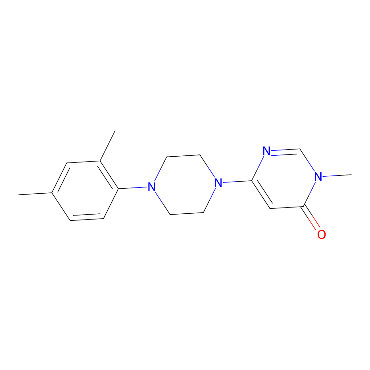 6-[4-(2,4-Dimethylphenyl)piperazin-1-yl]-3-methyl-3,4-dihydropyrimidin-4-one molecular structure, CAS 2770614-52-1