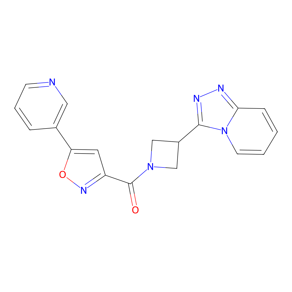 3-[3-(3-{[1,2,4]Triazolo[4,3-a]pyridin-3-yl}azetidine-1-carbonyl)-1,2-oxazol-5-yl]pyridine molecular structure, CAS 2770614-57-6