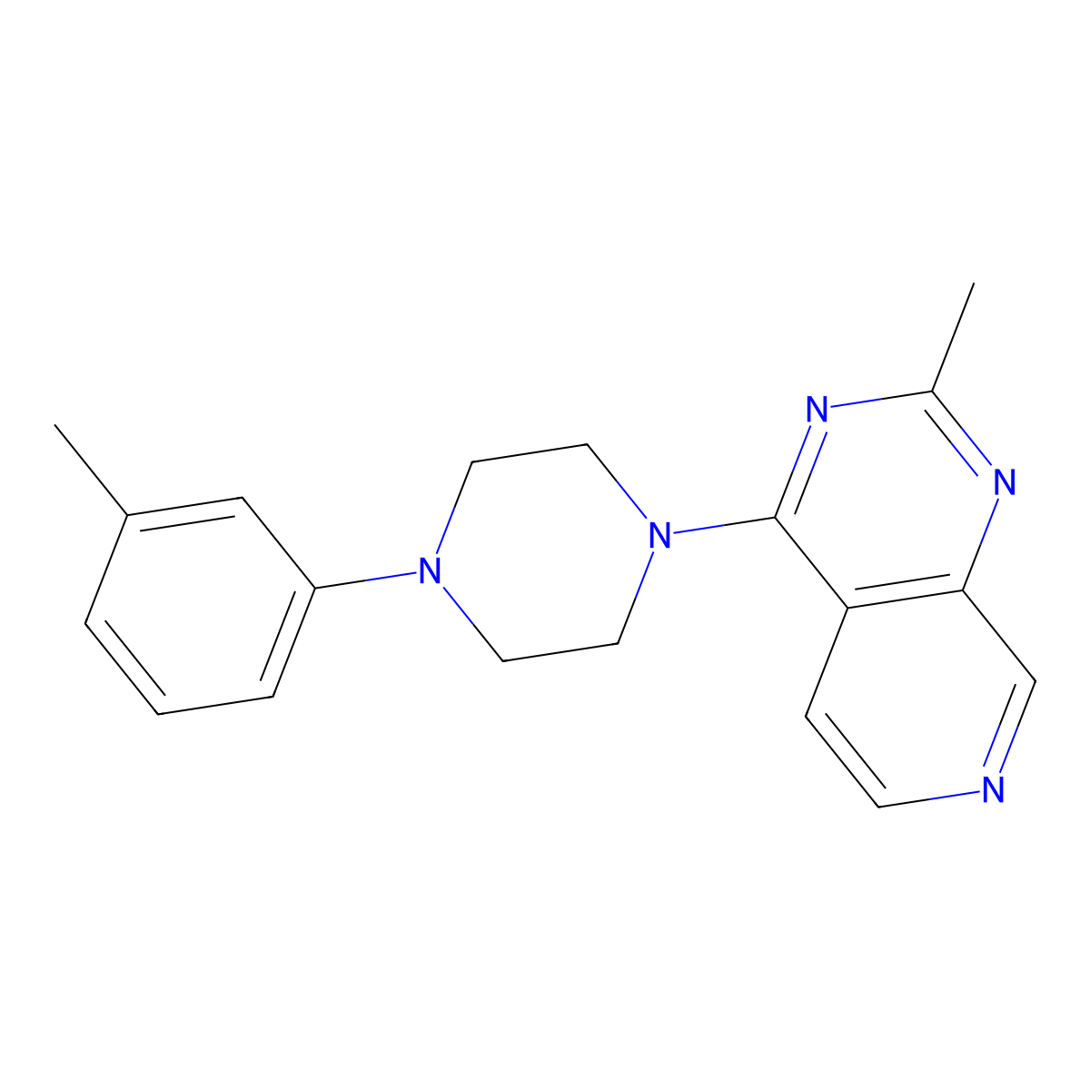 1-(3-Methylphenyl)-4-{2-methylpyrido[3,4-d]pyrimidin-4-yl}piperazine molecular structure, CAS 2770614-59-8
