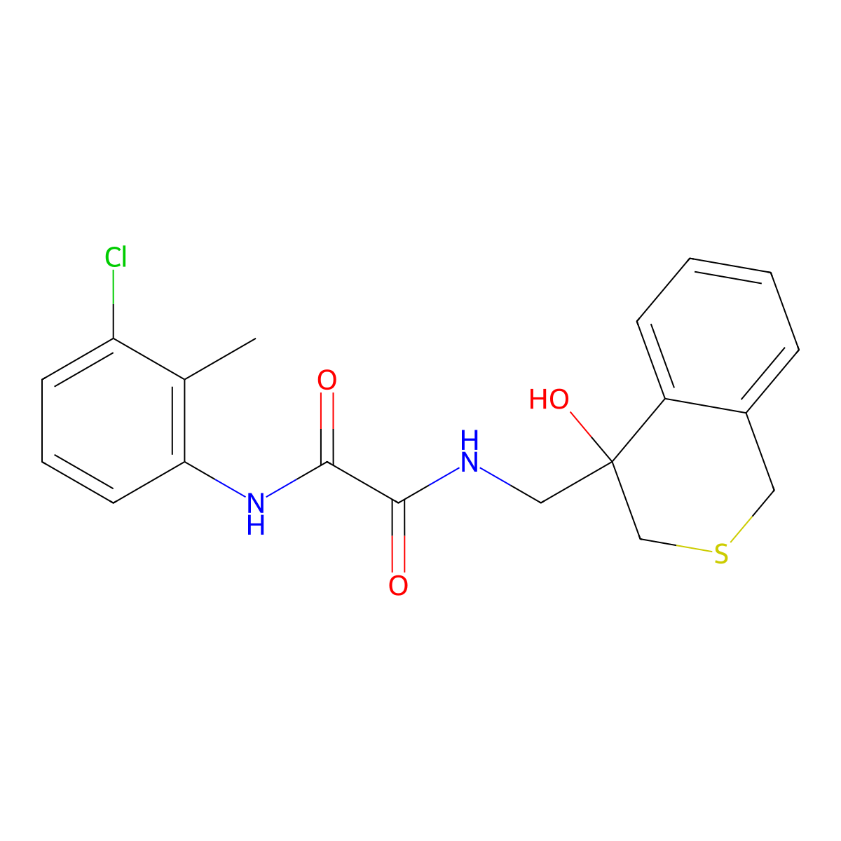N'-(3-chloro-2-methylphenyl)-N-[(4-hydroxy-3,4-dihydro-1H-2-benzothiopyran-4-yl)methyl]ethanediamide molecular structure, CAS 2770614-65-6