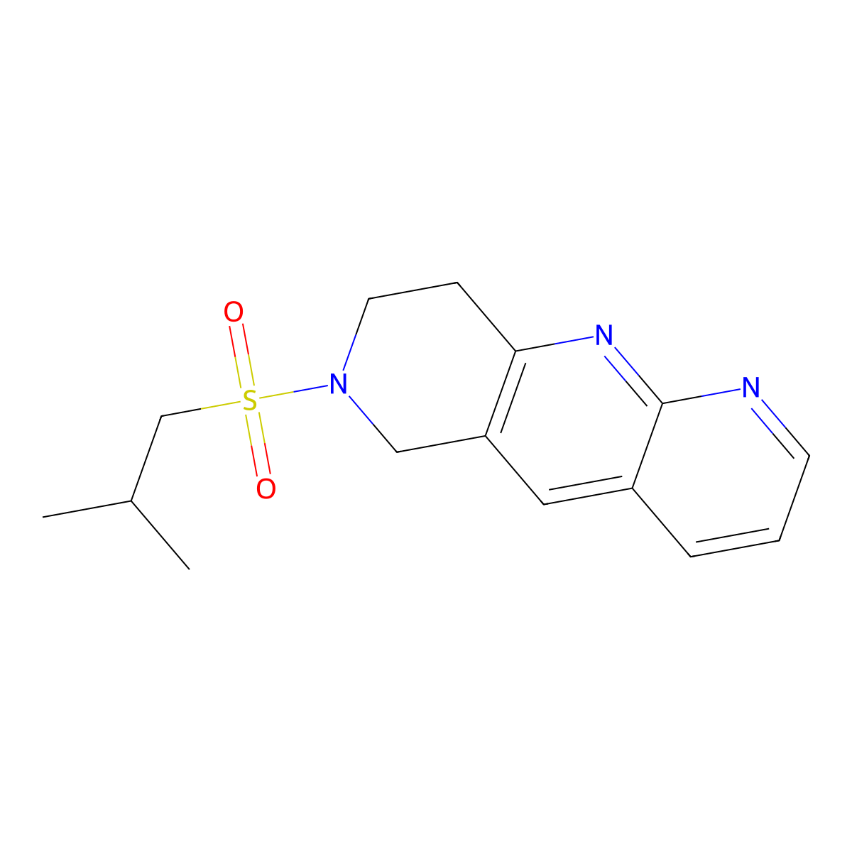 7-(2-methylpropanesulfonyl)-6H,7H,8H,9H-pyrido[2,3-b]1,6-naphthyridine molecular structure, CAS 2770614-73-6
