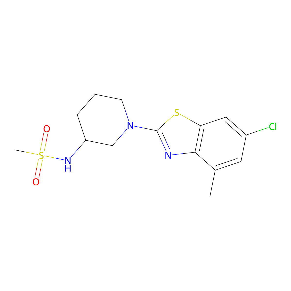 N-[1-(6-chloro-4-methyl-1,3-benzothiazol-2-yl)piperidin-3-yl]methanesulfonamide molecular structure, CAS 2770614-97-4
