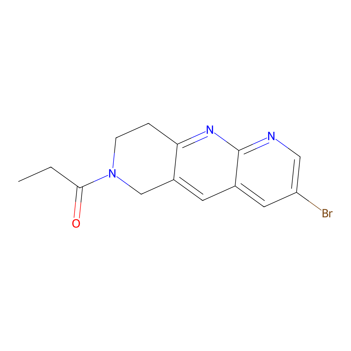 1-{3-bromo-6H,7H,8H,9H-pyrido[2,3-b]1,6-naphthyridin-7-yl}propan-1-one molecular structure, CAS 2770615-02-4
