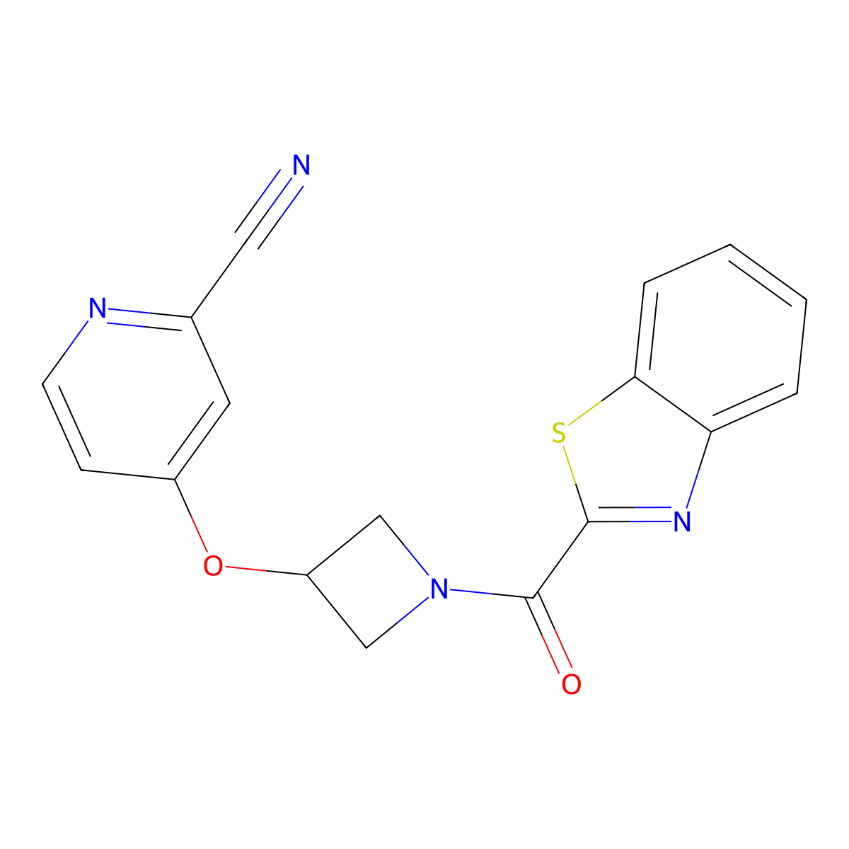 4-{[1-(1,3-Benzothiazole-2-carbonyl)azetidin-3-yl]oxy}pyridine-2-carbonitrile molecular structure, CAS 2770615-03-5