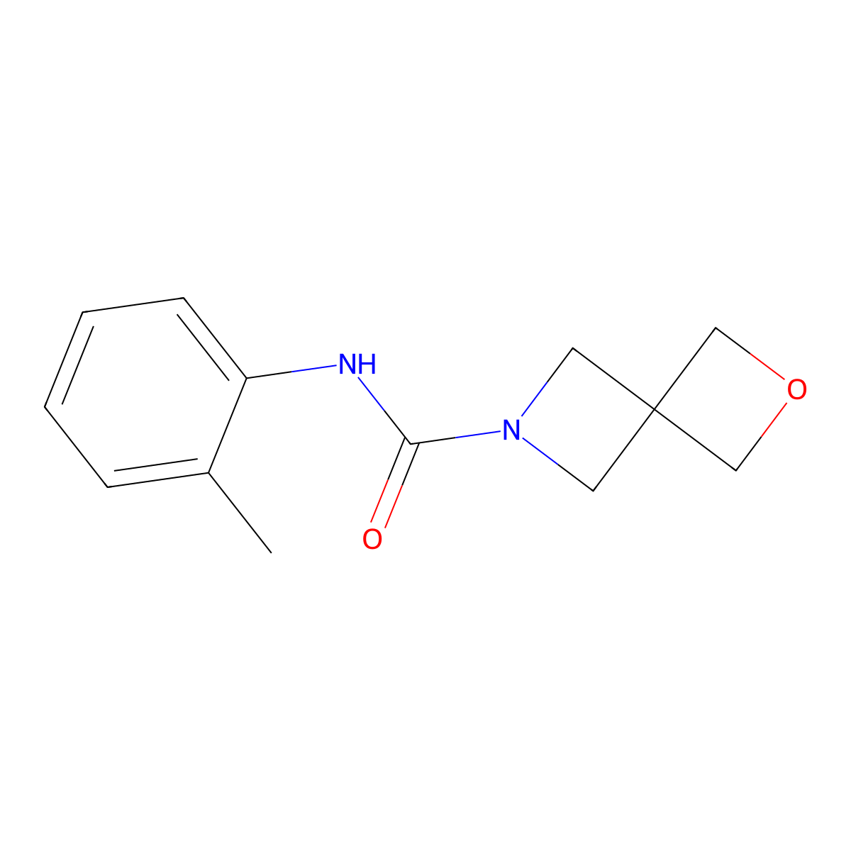 N-(2-methylphenyl)-2-oxa-6-azaspiro[3.3]heptane-6-carboxamide molecular structure, CAS 2770615-05-7