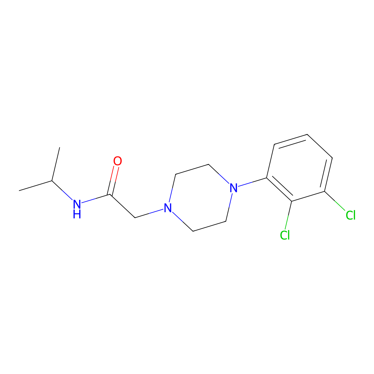 2-[4-(2,3-dichlorophenyl)piperazin-1-yl]-N-(propan-2-yl)acetamide molecular structure, CAS 2770615-14-8