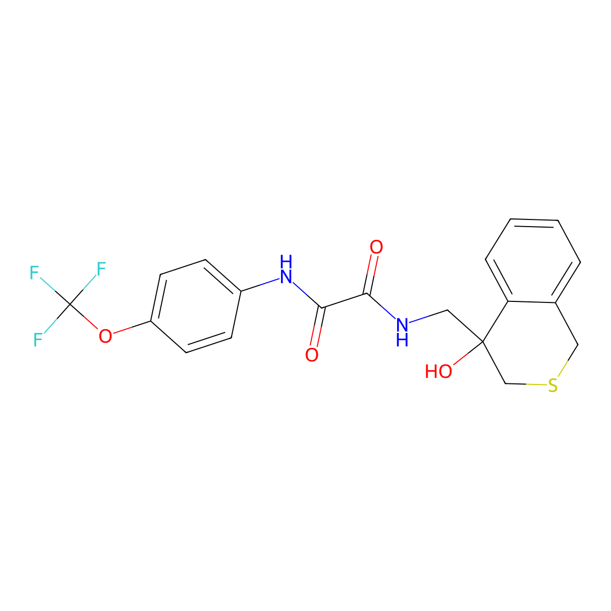 N-[(4-hydroxy-3,4-dihydro-1H-2-benzothiopyran-4-yl)methyl]-N'-[4-(trifluoromethoxy)phenyl]ethanediamide molecular structure, CAS 2770615-23-9