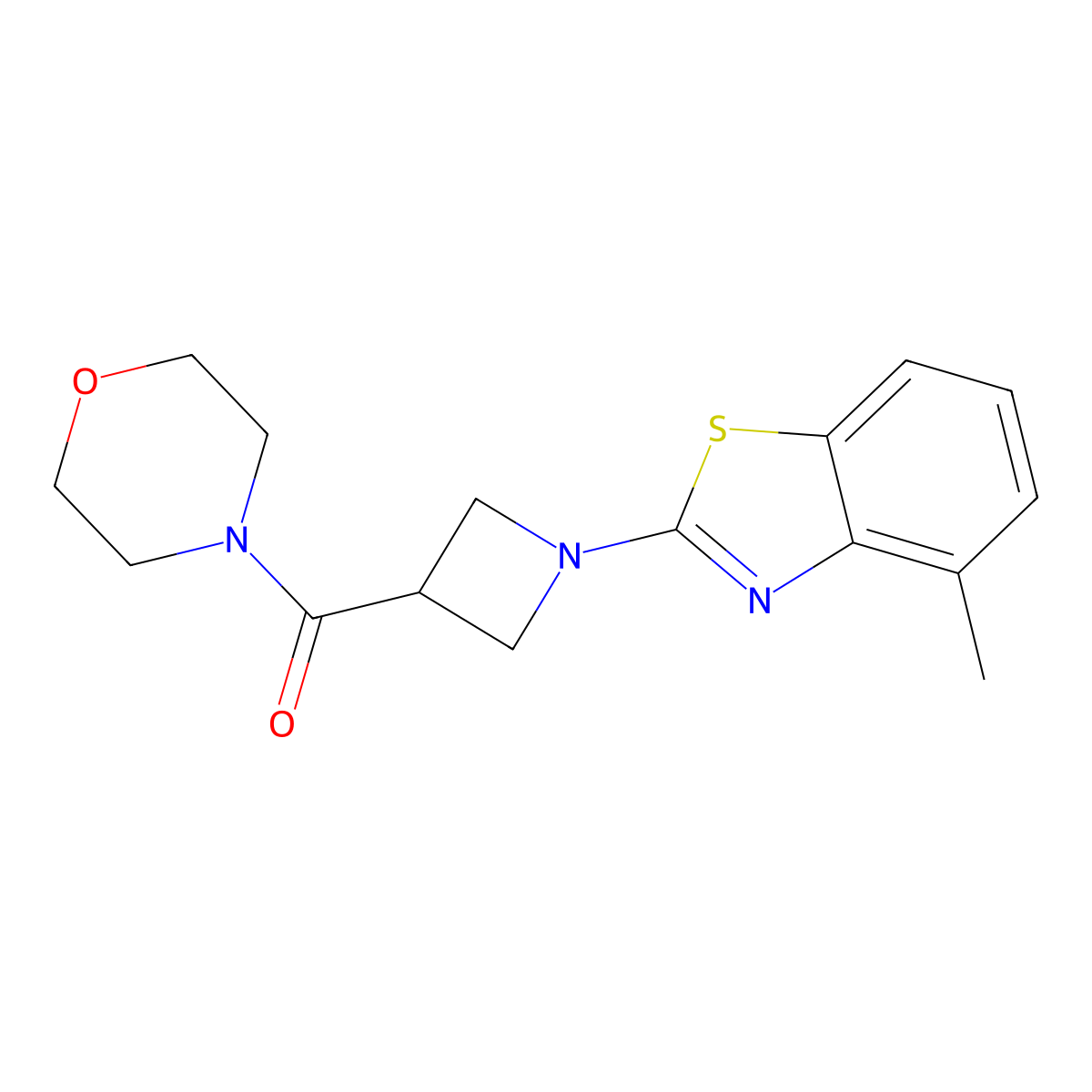 4-Methyl-2-[3-(morpholine-4-carbonyl)azetidin-1-yl]-1,3-benzothiazole molecular structure, CAS 2770615-25-1