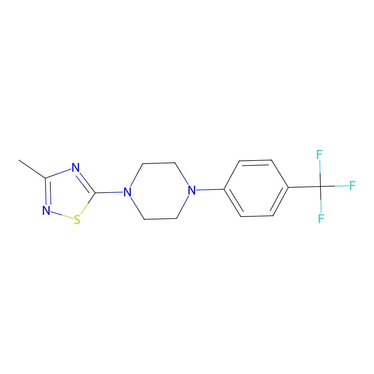 1-(3-Methyl-1,2,4-thiadiazol-5-yl)-4-[4-(trifluoromethyl)phenyl]piperazine molecular structure, CAS 2770615-28-4
