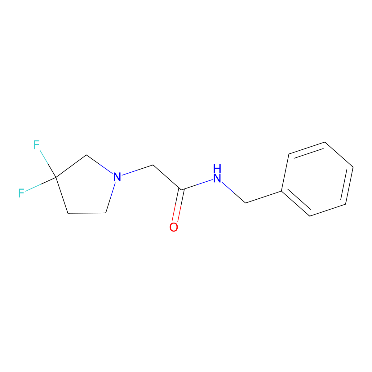 N-benzyl-2-(3,3-difluoropyrrolidin-1-yl)acetamide molecular structure, CAS 2770615-29-5