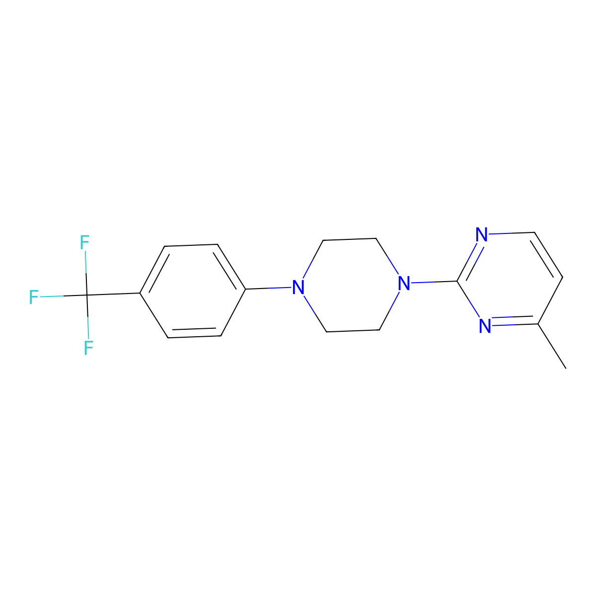 4-Methyl-2-{4-[4-(trifluoromethyl)phenyl]piperazin-1-yl}pyrimidine molecular structure, CAS 2770615-41-1