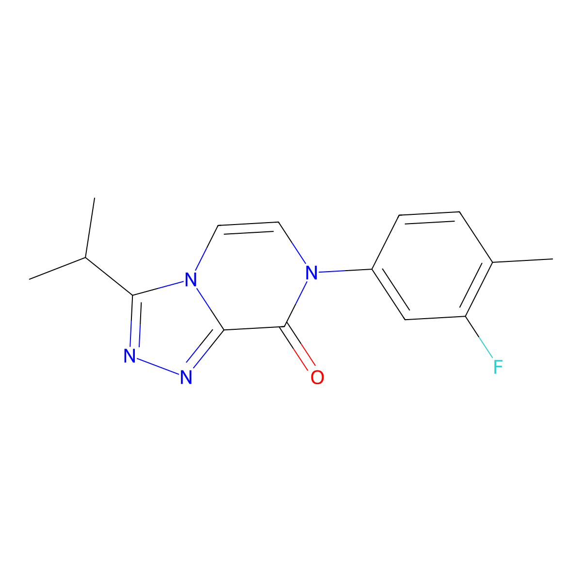 7-(3-Fluoro-4-methylphenyl)-3-propan-2-yl-[1,2,4]triazolo[4,3-a]pyrazin-8-one molecular structure, CAS 2770615-71-7