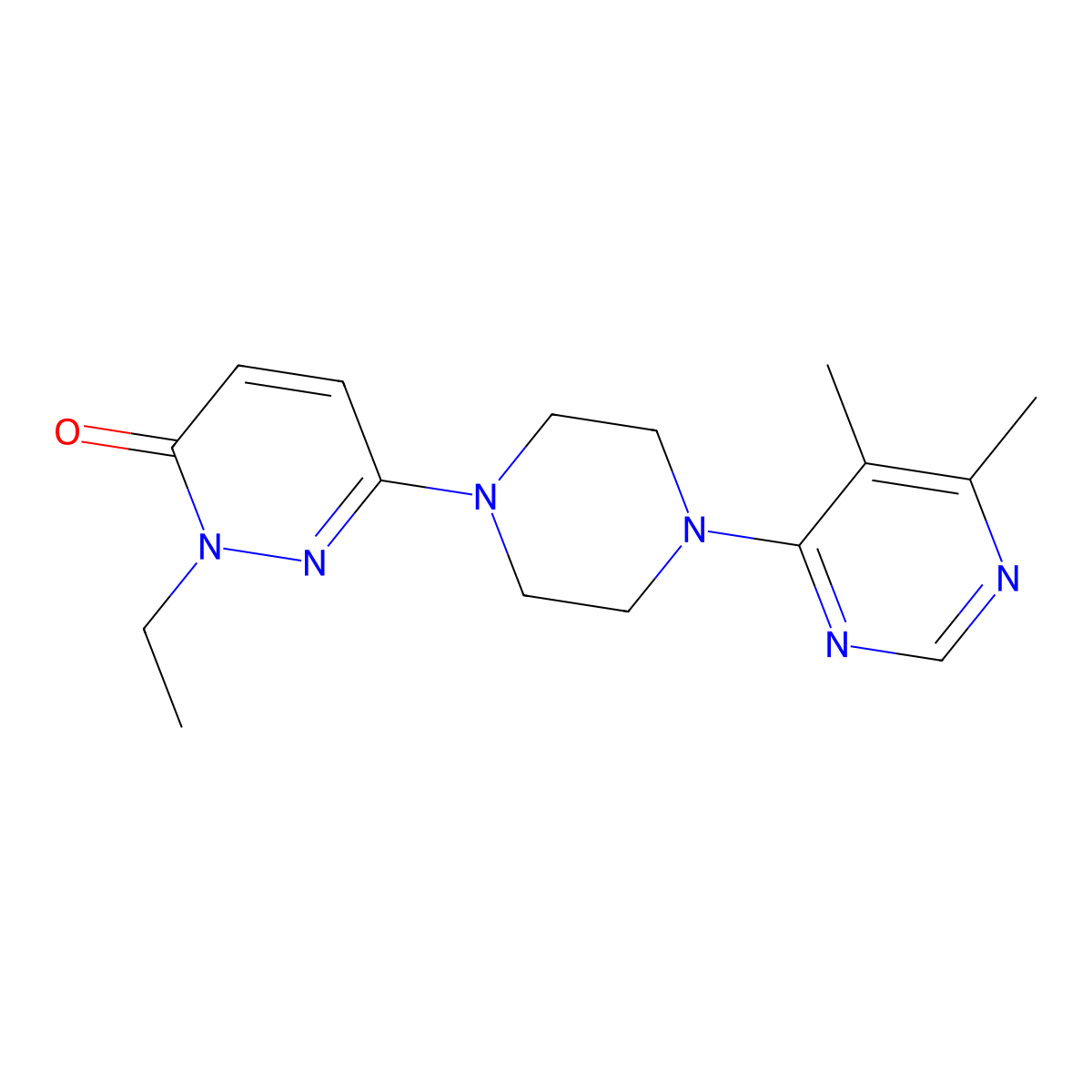 6-[4-(5,6-Dimethylpyrimidin-4-yl)piperazin-1-yl]-2-ethyl-2,3-dihydropyridazin-3-one molecular structure, CAS 2770615-79-5