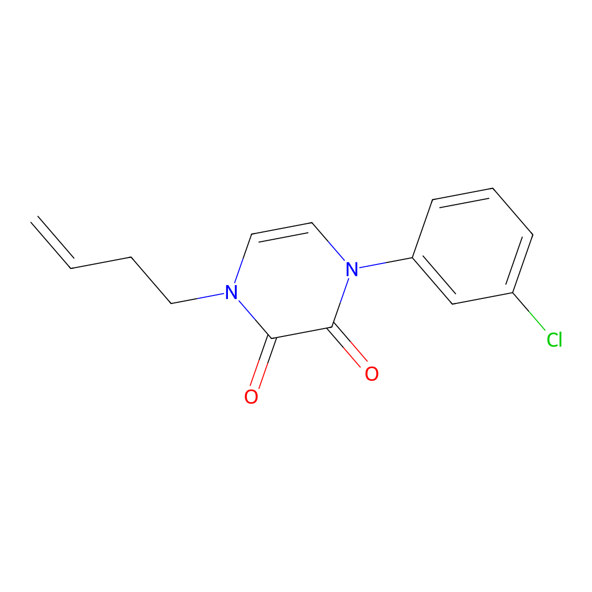 1-(But-3-en-1-yl)-4-(3-chlorophenyl)-1,2,3,4-tetrahydropyrazine-2,3-dione molecular structure, CAS 2770615-84-2