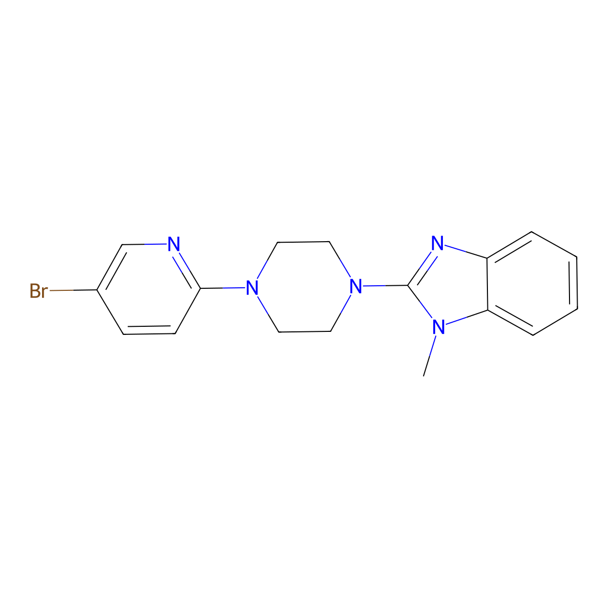 2-[4-(5-Bromopyridin-2-yl)piperazin-1-yl]-1-methylbenzimidazole molecular structure, CAS 2770615-94-4