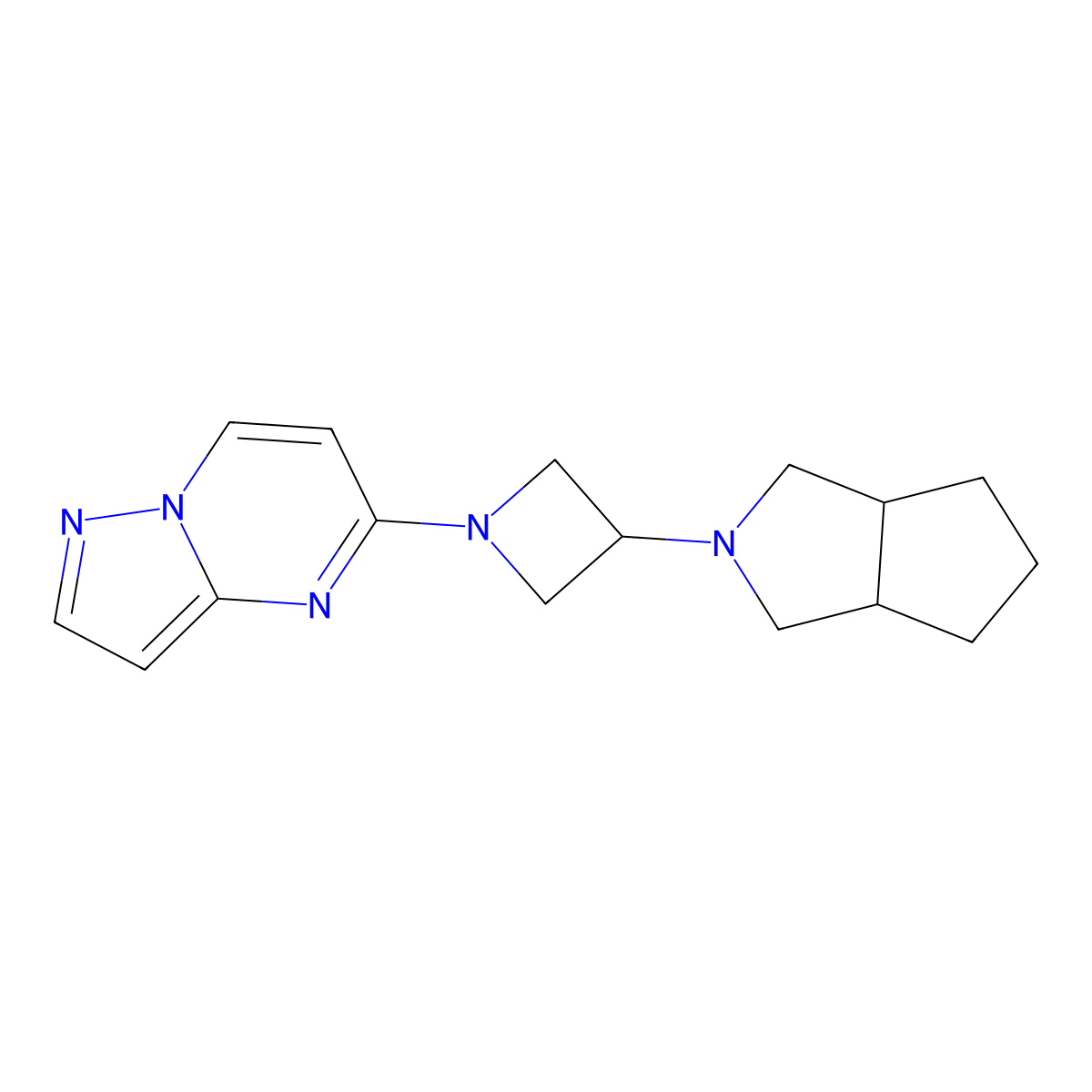 3-{Octahydrocyclopenta[c]pyrrol-2-yl}-1-{pyrazolo[1,5-a]pyrimidin-5-yl}azetidine molecular structure, CAS 2770615-96-6